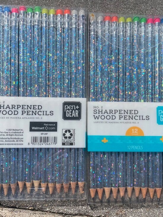 Other - 2 pack-12 count each-PenGear- Silver Sparkle Rainbow Pencils-Sharpened-NEW!